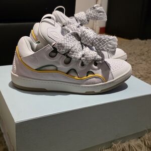 Lanvin White and Yellow Men's Sneakers